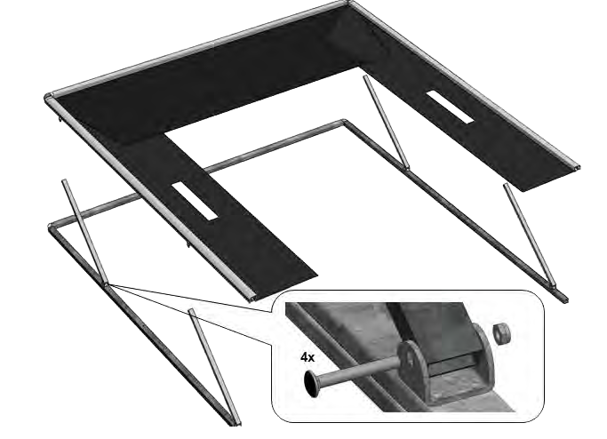 Konstrukcja uszczelnienia dokowego z profilami stalowymi i aluminiowymi